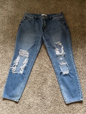 KanCan Light Blue Distressed Boyfriend Jeans